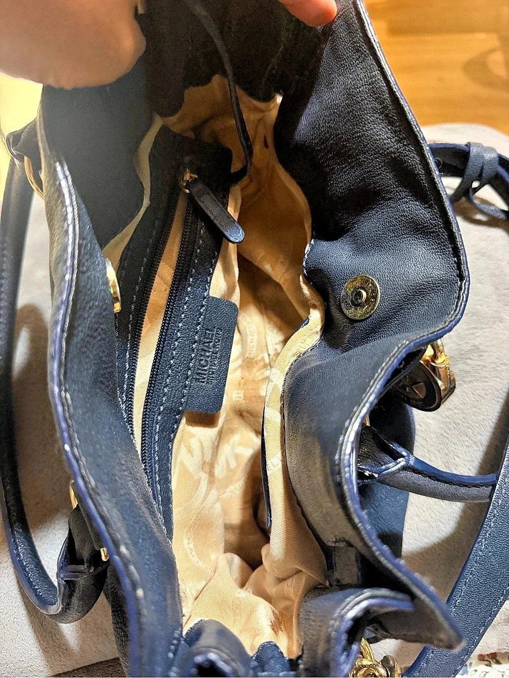 Michael Kors Hamilton Satchel Blue Shoulder Bag